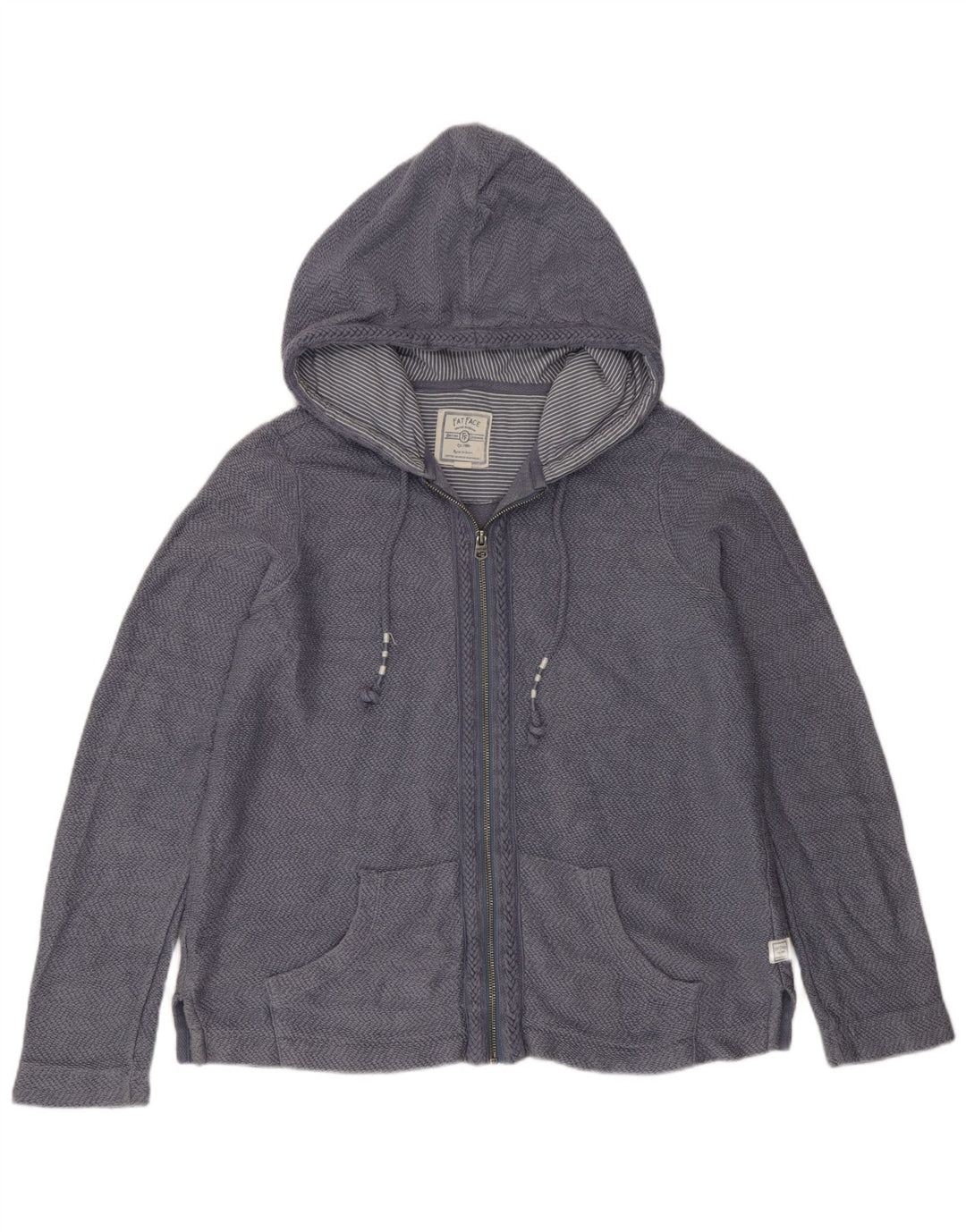 Maglione con cappuccio e zip da donna Fat Face UK 14 Cotone blu medio