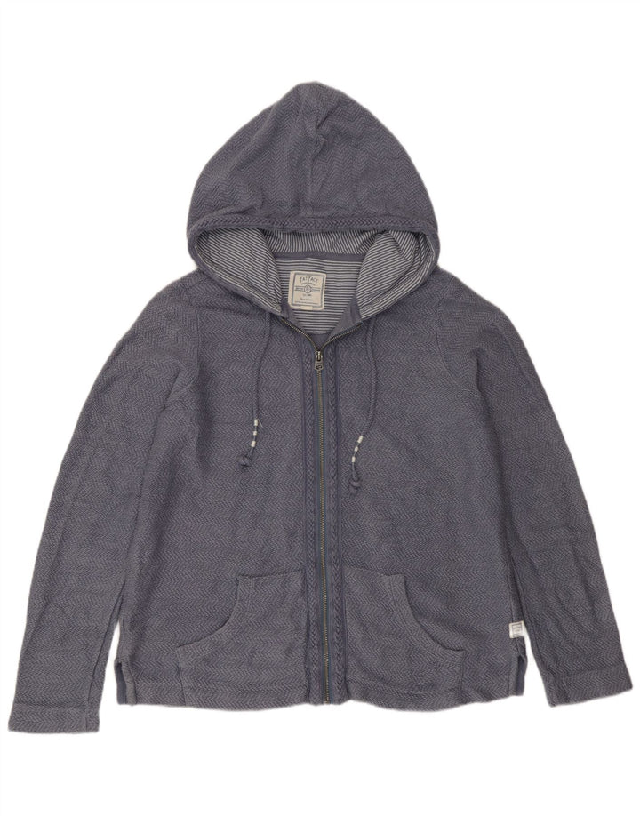 Maglione con cappuccio e zip da donna Fat Face UK 14 Cotone blu medio