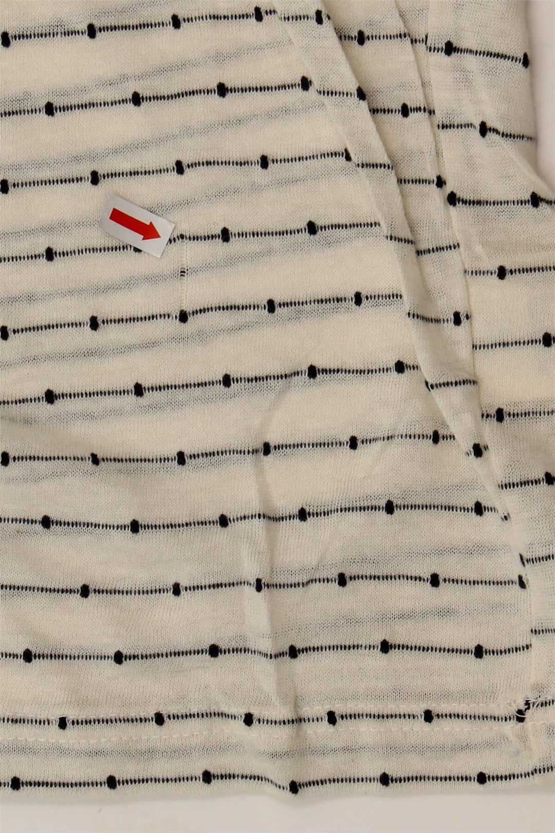 ANERKJENDT Mens Polo Shirt Small Off White Striped Cotton