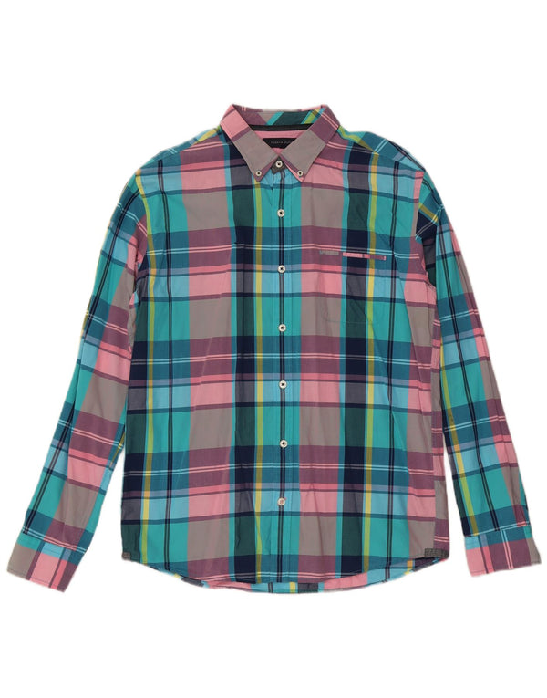 Tommy Hilfiger Camicia da uomo vintage fit grande in cotone a quadri multicolore