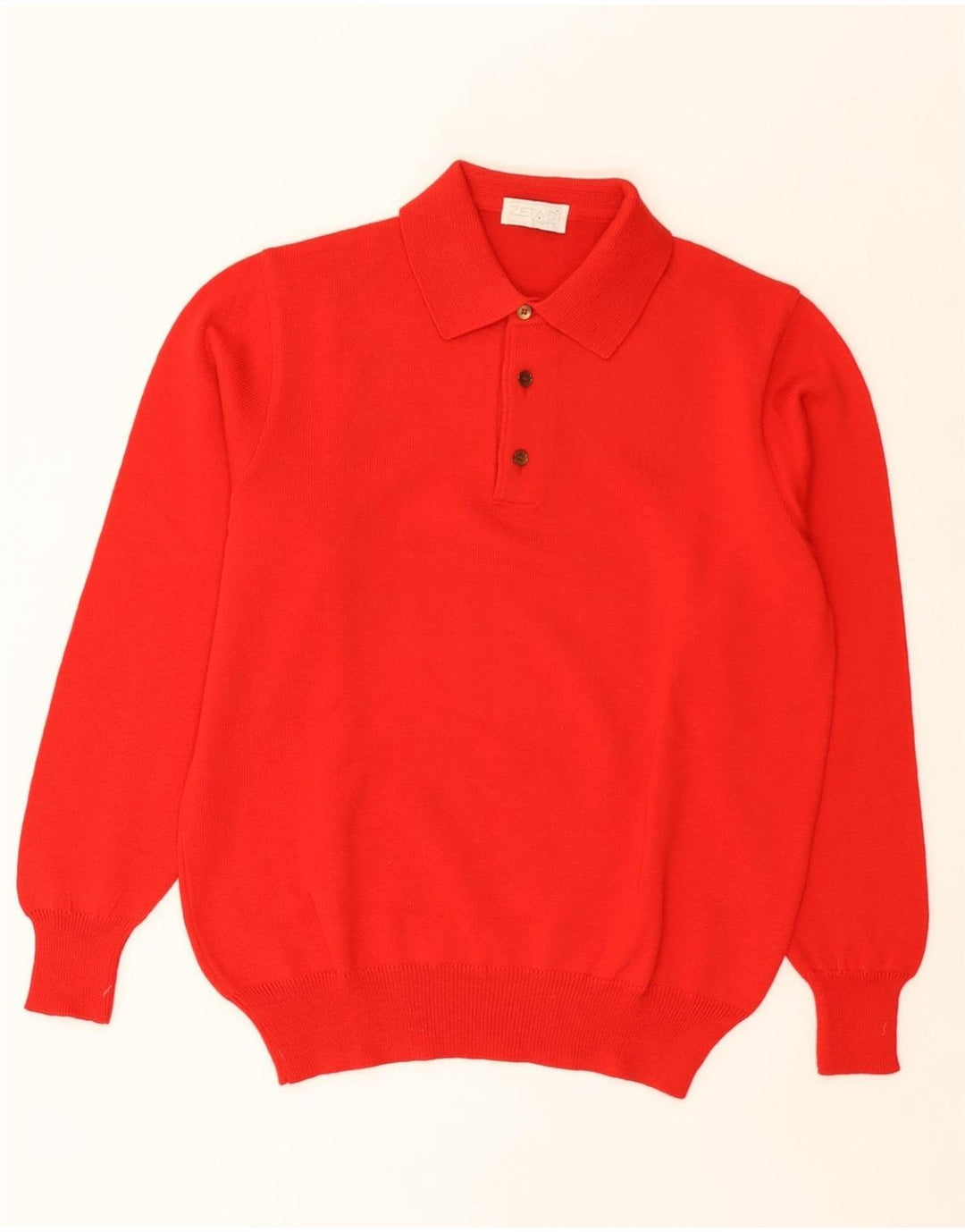 Maglione maglione collo alto da uomo VINTAGE IT 50 lana rossa media