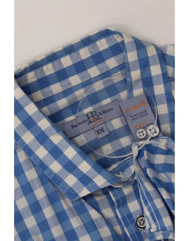 Camicia da uomo Harmont & Blaine 2XL in cotone a quadretti blu