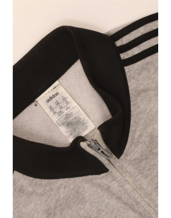 Giacca da tuta da uomo Adidas 2XL in cotone color block grigio