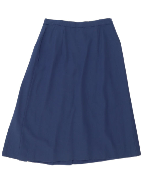 Gonna a trapezio plissettata da donna Max Mara UK 16 grande W28 blu navy