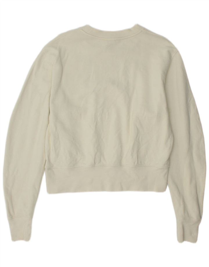 Cos Donna Felpa Oversize Maglione UK 10 Piccolo Cotone Bianco Sporco