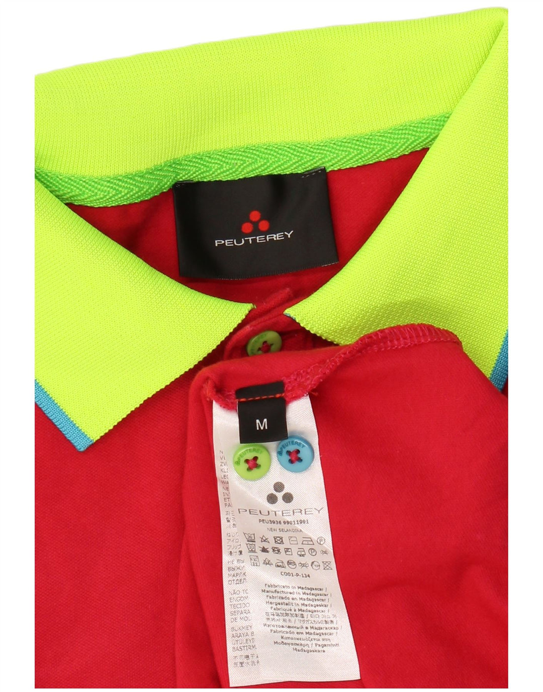 PEUTEREY Mens Polo Shirt Medium Red Cotton