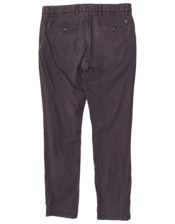 Pantaloni chino slim da uomo Tommy Hilfiger W34 L32 cotone blu navy
