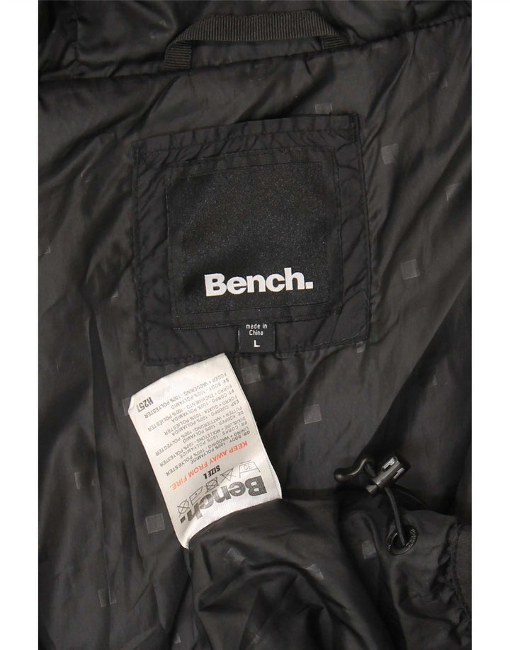 Giacca imbottita con cappuccio da uomo Bench UK 40 Large nera in poliammide