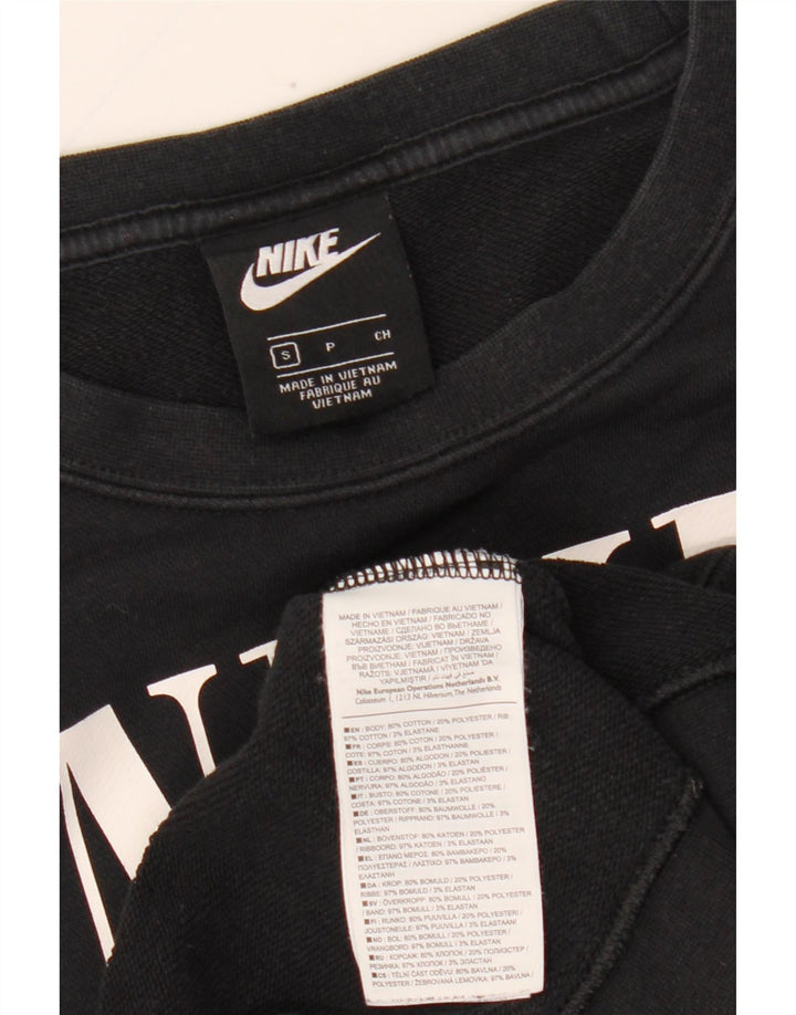 NIKE Felpa oversize da donna Maglione UK 10 Small Black Colourblock
