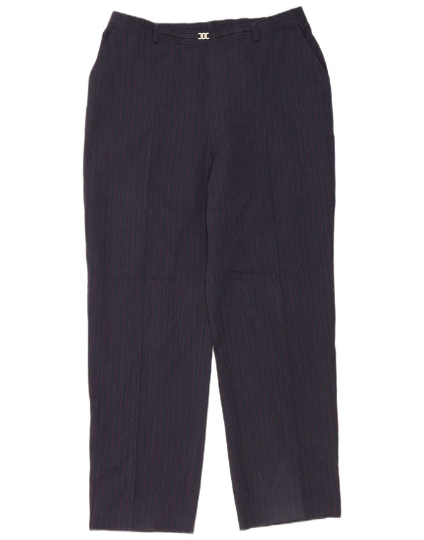 Pantaloni casual da donna Marks & Spencer UK 18 XL W34 L29 Blu navy a righe