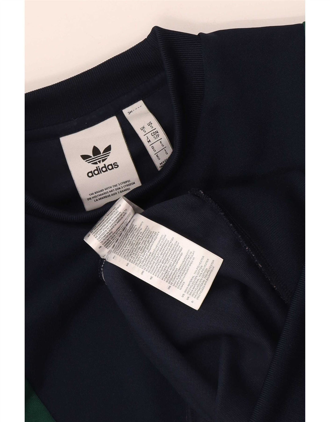 Felpa grafica da uomo Adidas, piccola, in poliestere color block blu navy