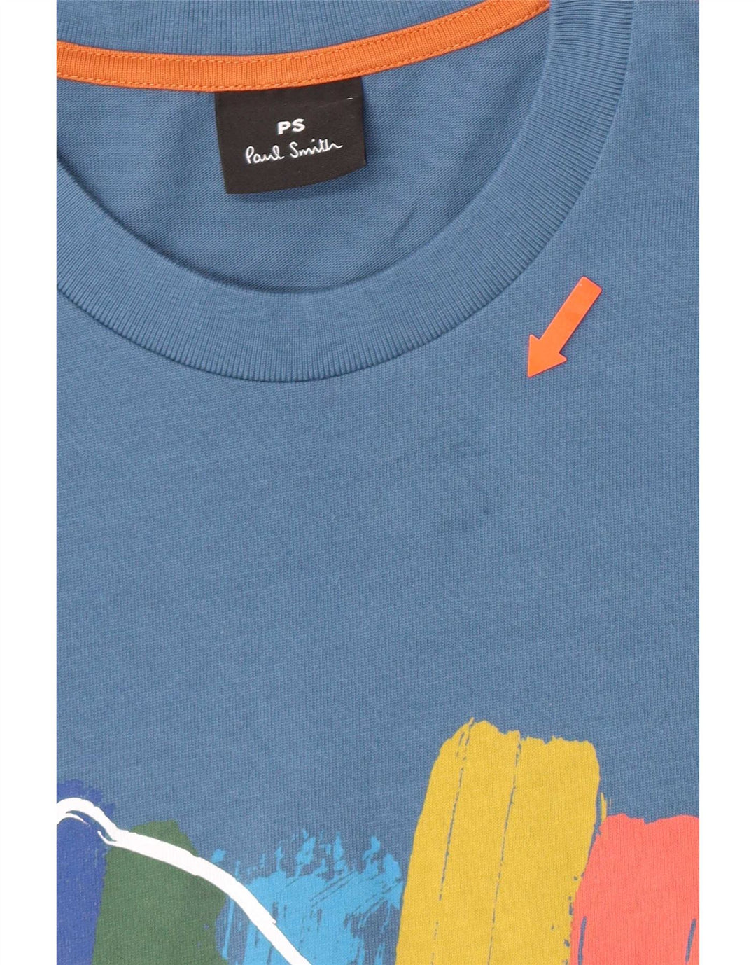 T-shirt grafica da uomo Paul Smith grande in cotone blu
