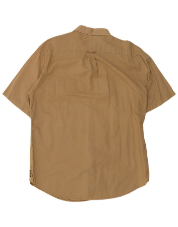 Camicia Armani Jeans Uomo Manica Corta XL Cotone Beige