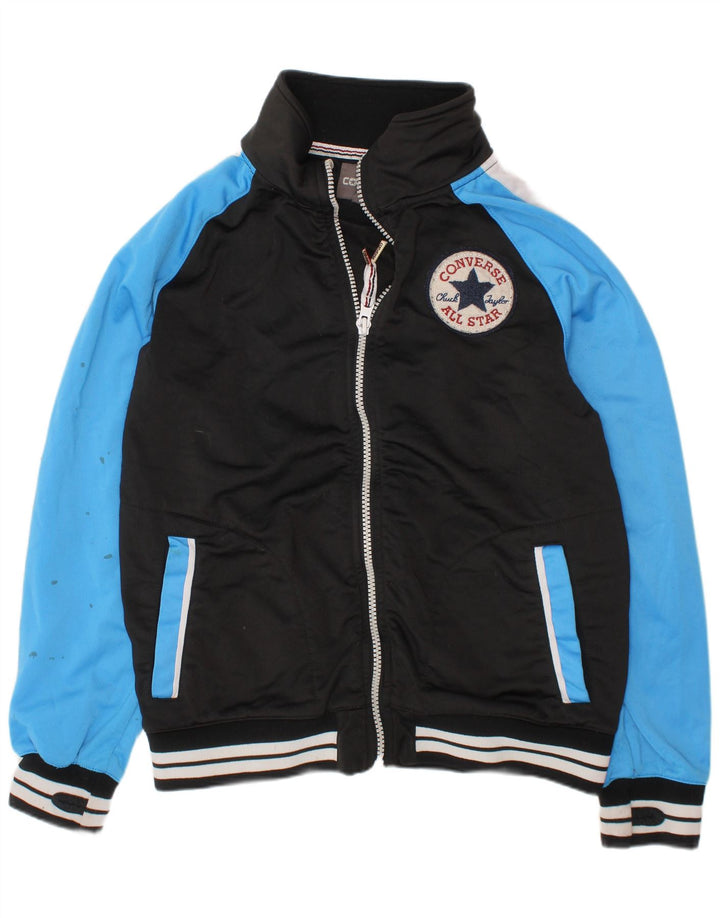 Giacca da tuta da ragazzo CONVERSE 10-11 anni, blocco colore nero medio