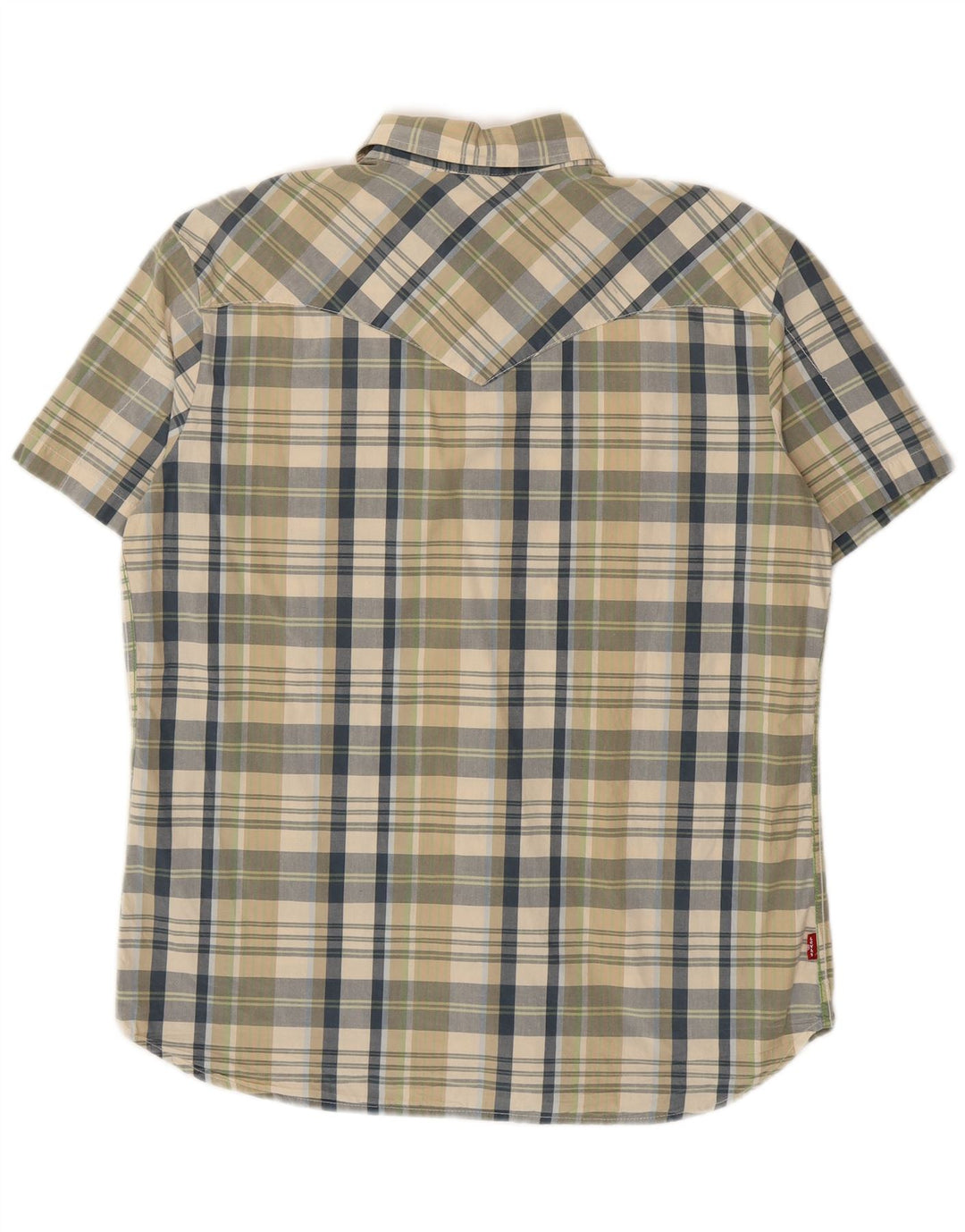 Levi's Camicia a maniche corte da uomo in cotone a quadri verdi grandi
