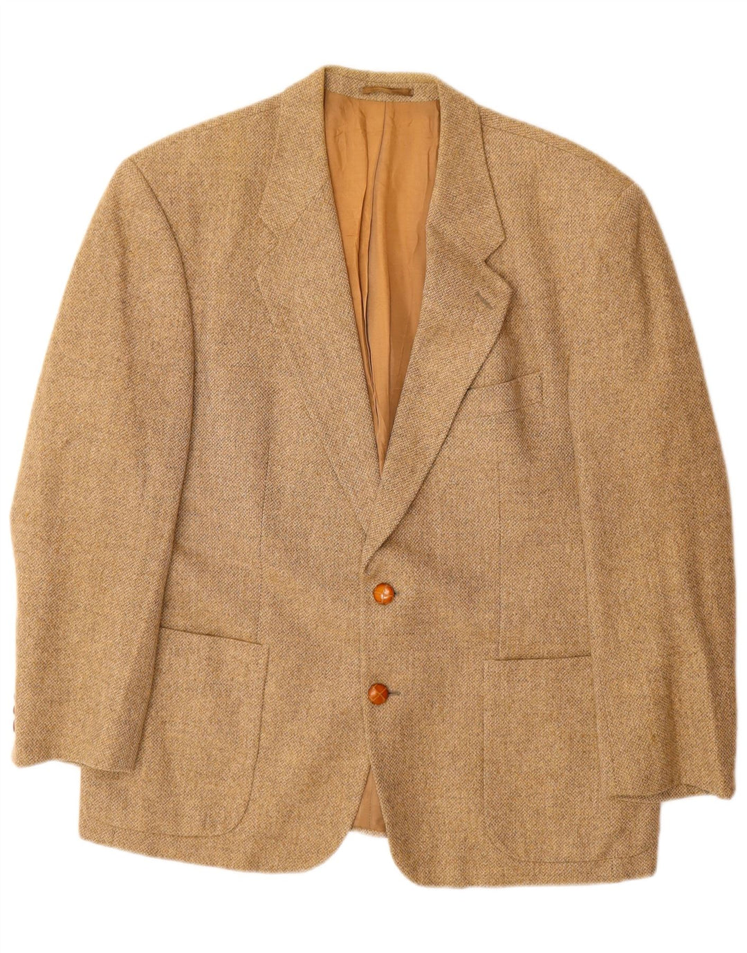 PLACE VENDOME Giacca blazer da uomo a 2 bottoni UK 40 Large Beige Lana