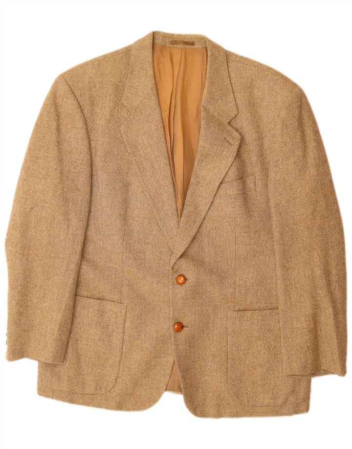 PLACE VENDOME Giacca blazer da uomo a 2 bottoni UK 40 Large Beige Lana