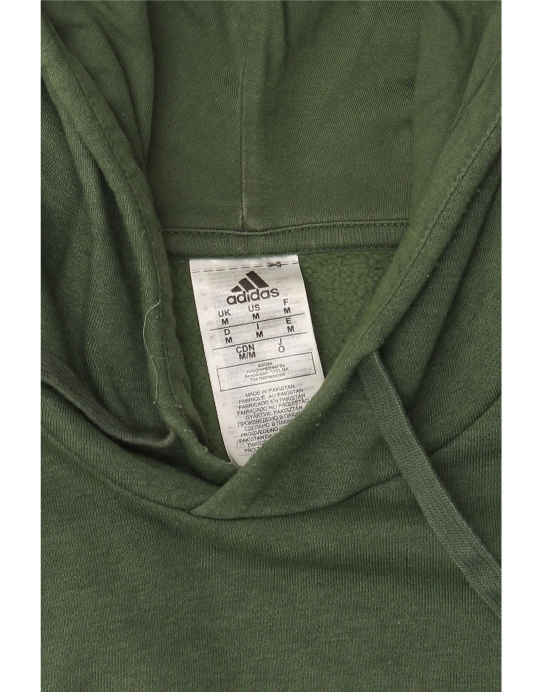 Felpa con cappuccio da uomo Adidas in cotone verde medio