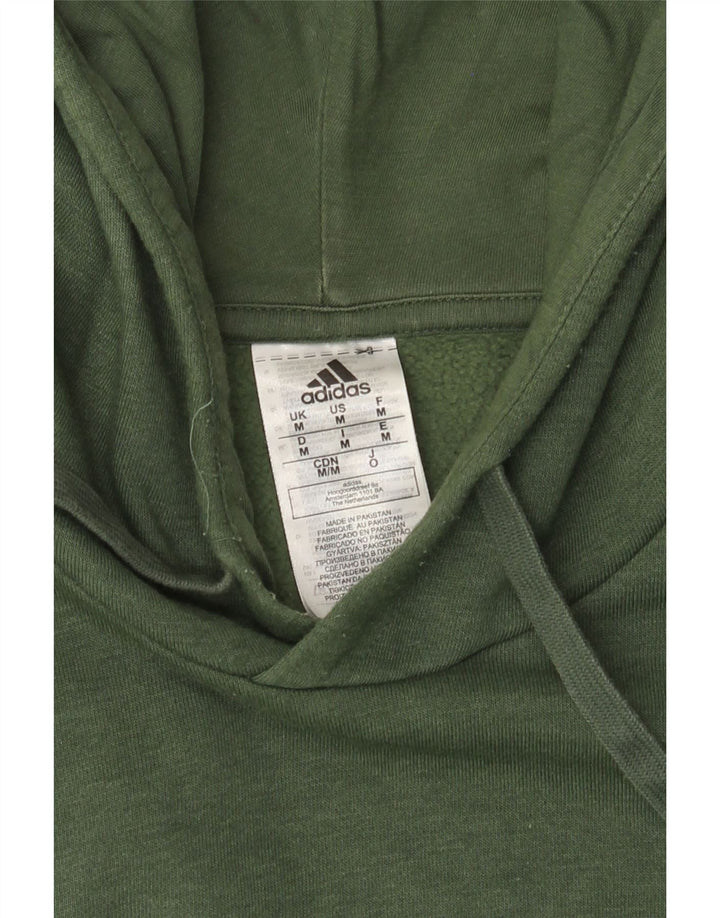 Felpa con cappuccio da uomo Adidas in cotone verde medio