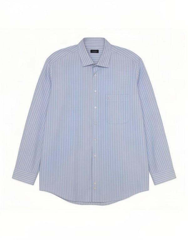Camicia Burberry Uomo 2XL Gessato Blu