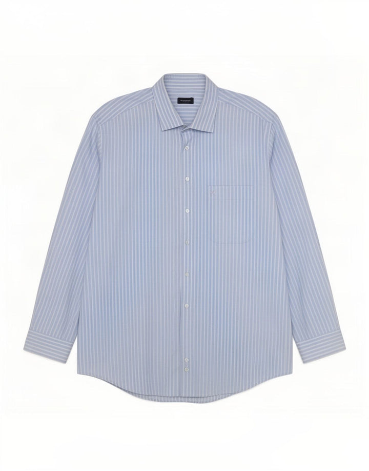 Camicia Burberry Uomo 2XL Gessato Blu