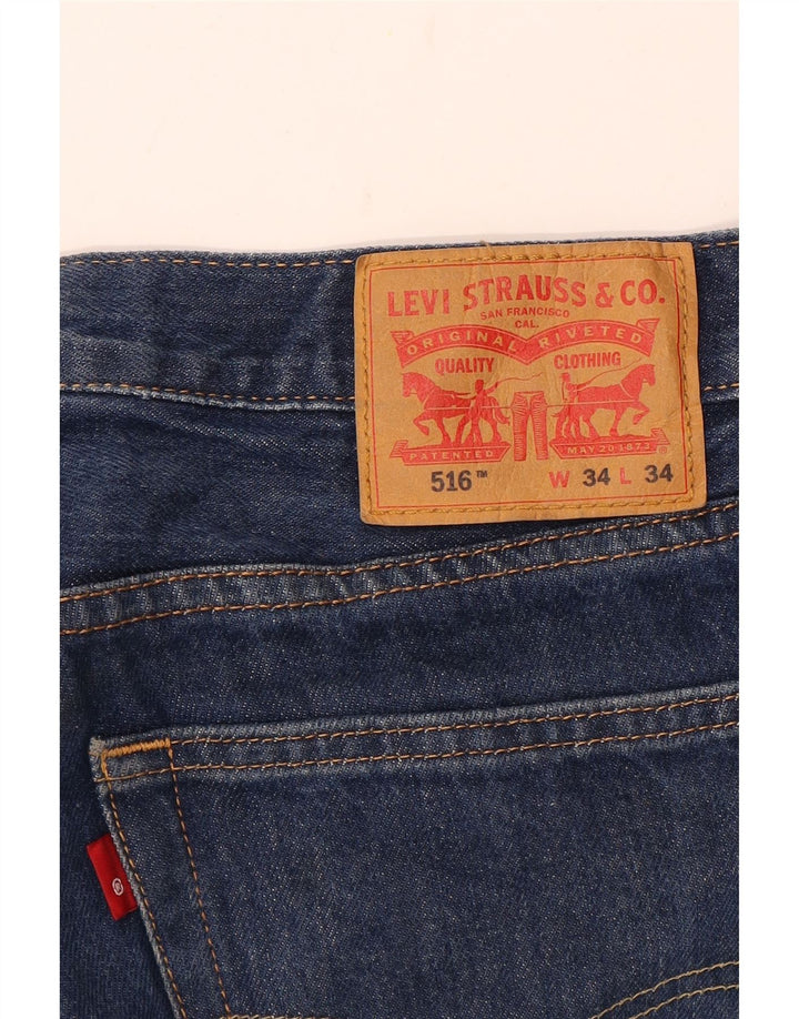 LEVI'S Jeans dritti da uomo 516 W34 L34 Blu