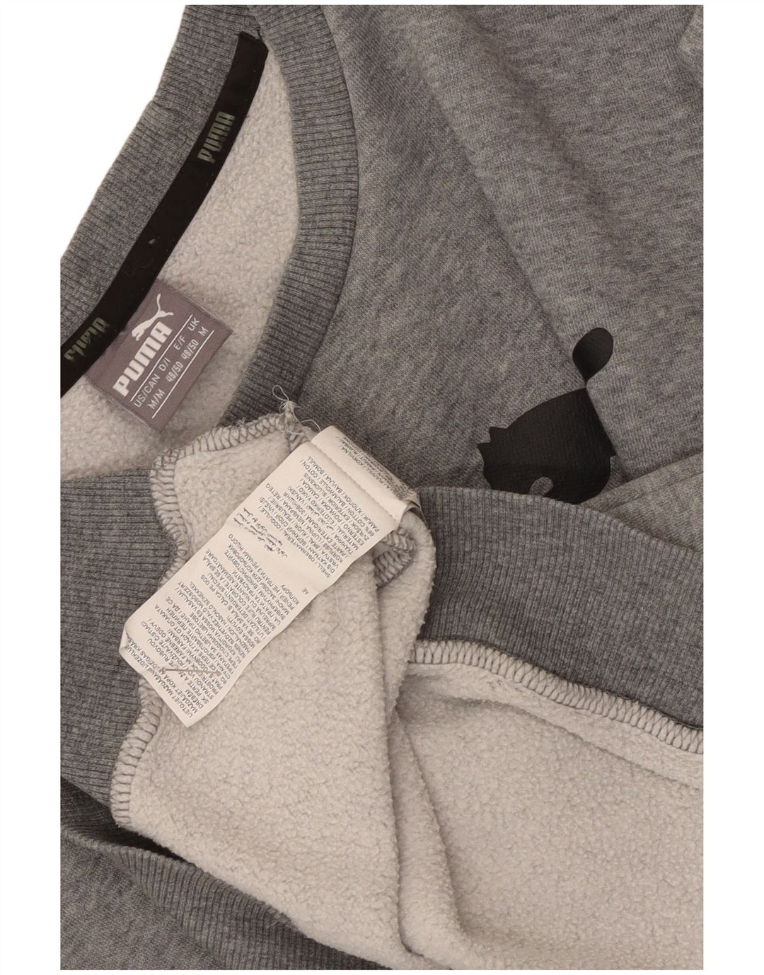 Felpa grafica da uomo Puma Maglione in cotone chiazzato grigio medio