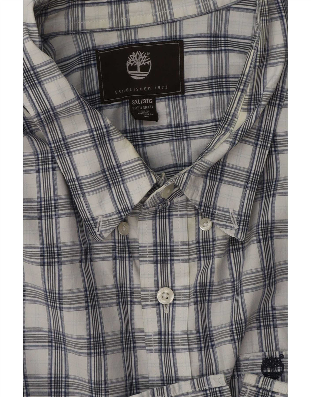 Camicia Timberland da uomo a maniche corte vestibilità regolare 3XL a quadri blu