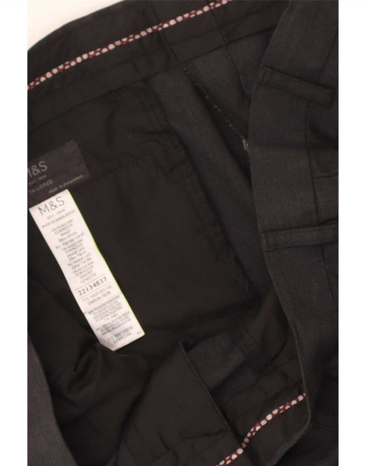Pantaloni da abito dritti su misura da donna Marks & Spencer W38 L29 viscosa grigia