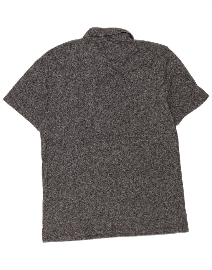 Polo da uomo Reiss in cotone screziato grigio medio