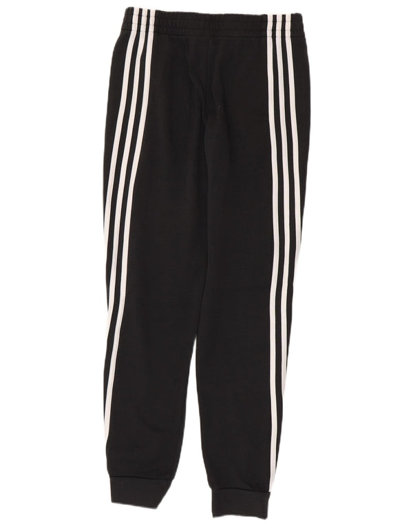Adidas Boys Tracksuit Trousers Joggers 13-14 Years Black Colourblock Cotton