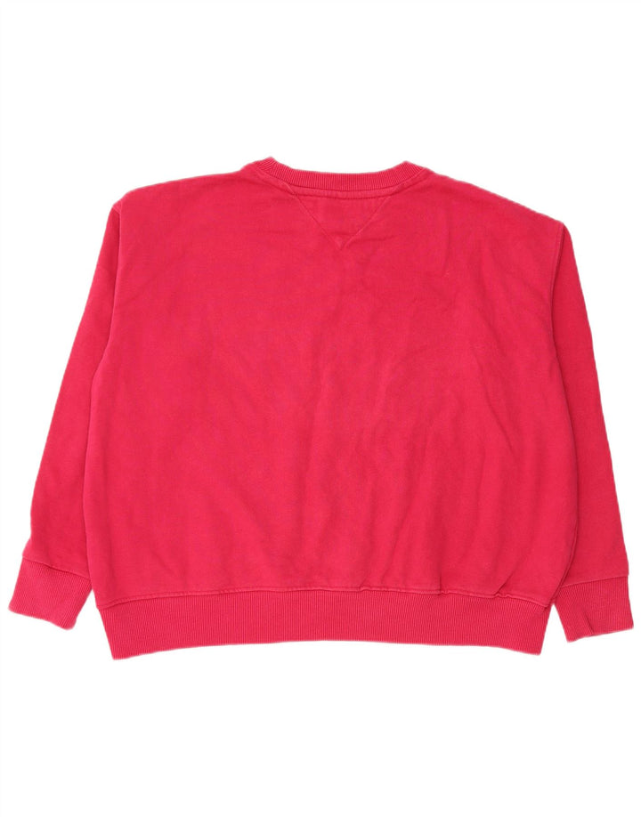 Felpa oversize con grafica da donna Tommy Hilfiger Maglione UK 14 Rosa medio