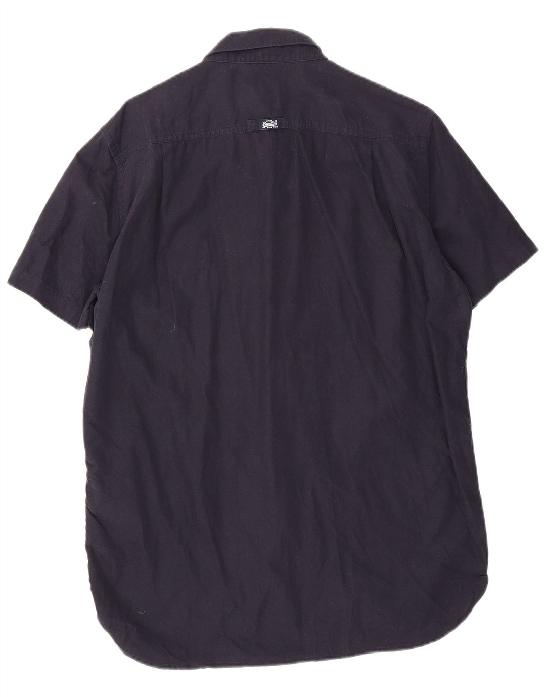 Camicia a maniche corte da uomo Superdry XL in cotone blu navy