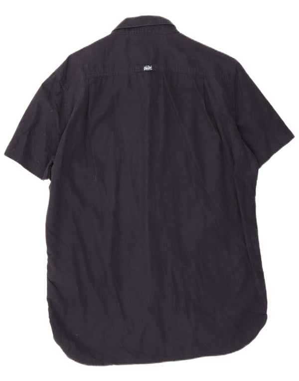 Camicia a maniche corte da uomo Superdry XL in cotone blu navy