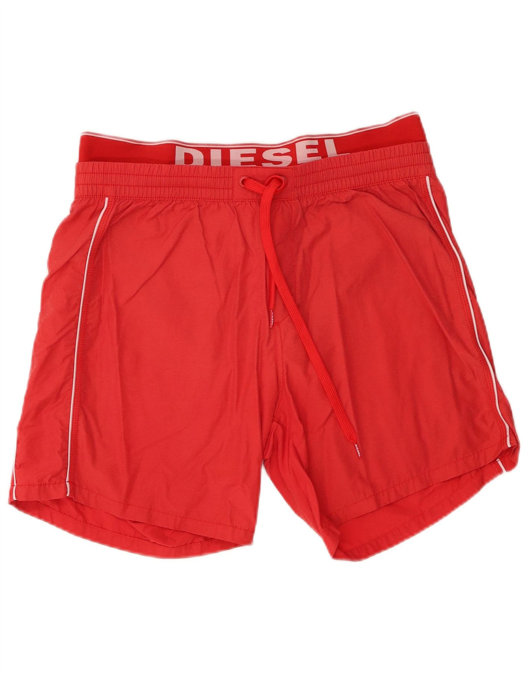 Pantaloncini da bagno con grafica da uomo Diesel in cotone rosso medio