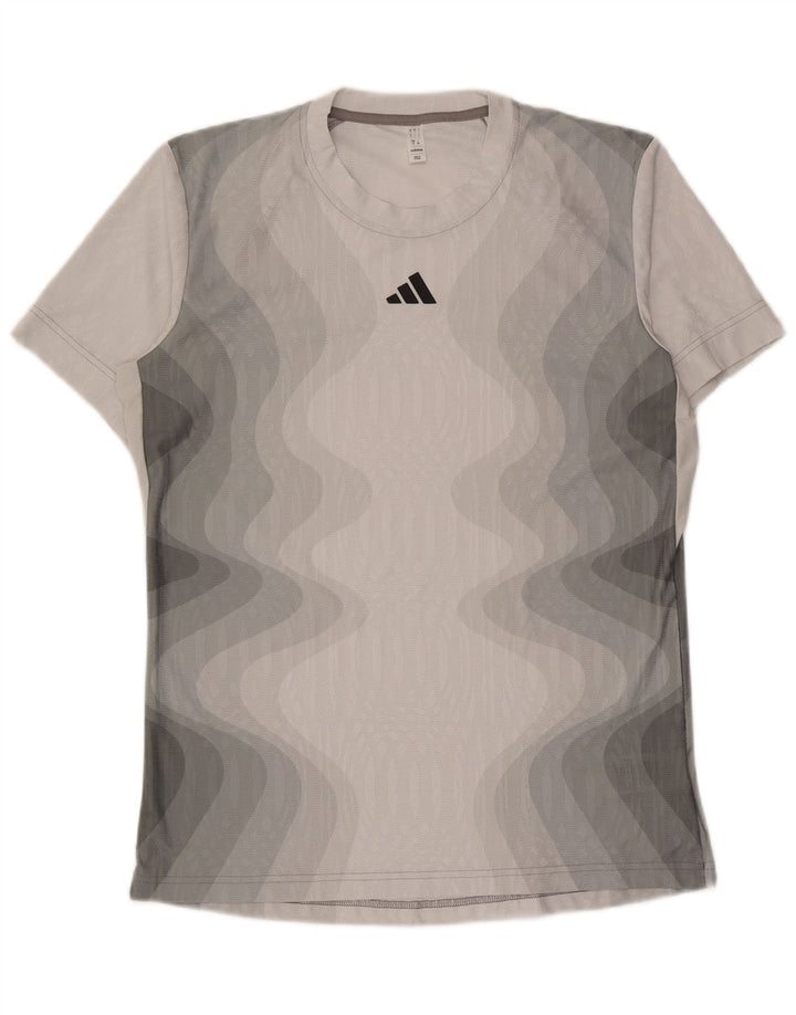 T-shirt grafica Adidas da uomo Aeroready, grande, in poliestere tie-dye grigio