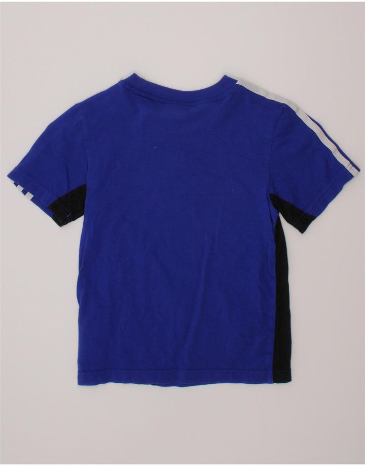 T-shirt ADIDAS per ragazzi 5-6 anni in cotone color block blu