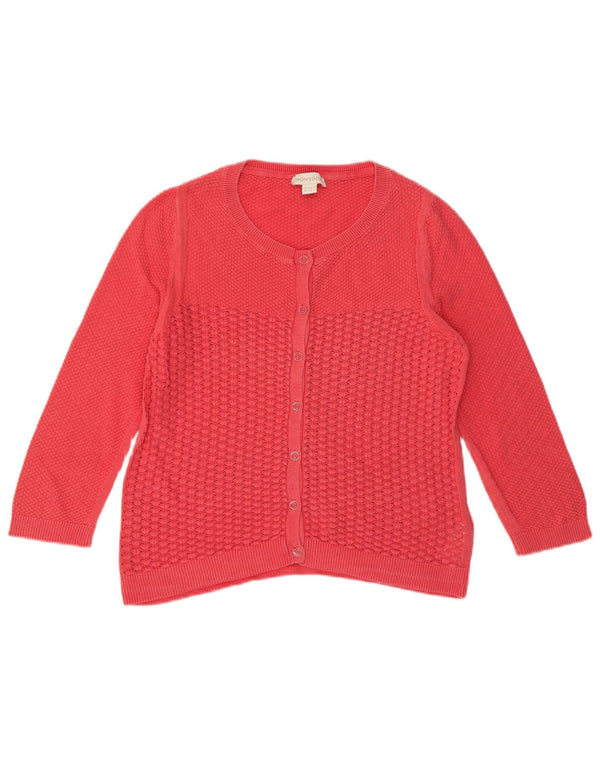 MONSOON Womens 3/4 Sleeve Cardigan Sweater UK 12 Medium  Red Cotton