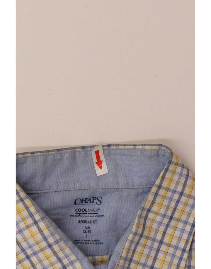 Camicia da uomo dalla vestibilità regolare Chaps taglia 16 1/2 grande in cotone a quadri multicolore