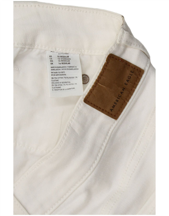 AMERICAN EAGLE Mini gonna in denim da donna UK 14 Media W30 Cotone bianco