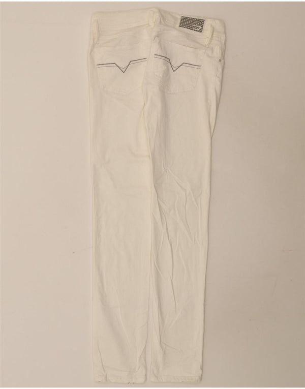 Pantaloni casual slim da donna Diesel W30 L35 cotone bianco