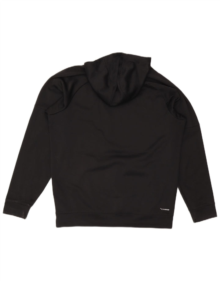 Felpa con cappuccio grafica Adidas Climawarm da uomo grande in poliestere nero