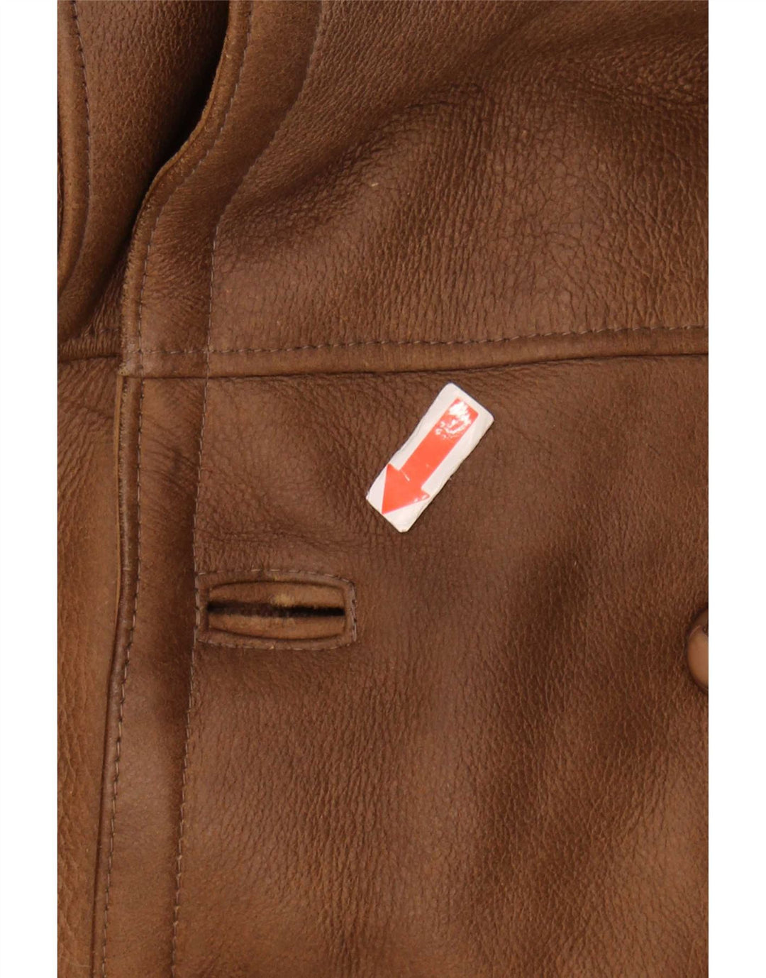Giacca in shearling doppiopetto vintage da uomo UK 40 Large Marrone Colourblock