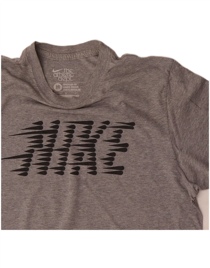 T-shirt grafica Nike da uomo con vestibilità regolare, top in cotone mélange grigio medio