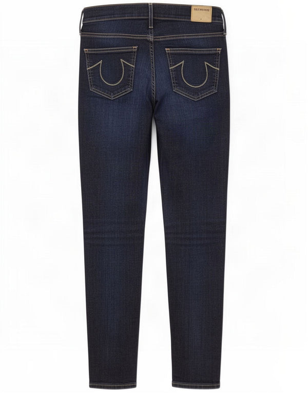 True Religion Womens Halle Mid Rise Super Skinny Jeans W30 L30 Blue