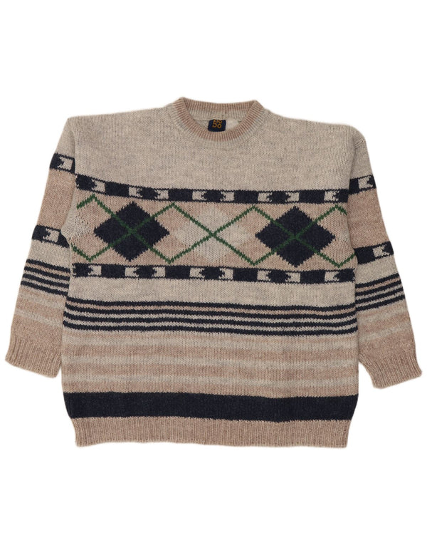 Maglione maglione girocollo da uomo Lotto grande grigio a rombi/diamante