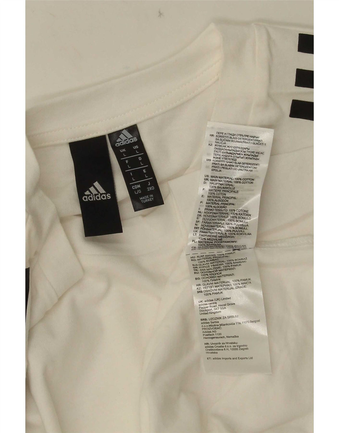 T-shirt grafica da uomo Adidas Top grande in cotone bianco