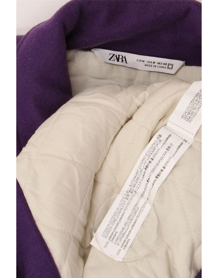 Giacca college grafica da uomo ZARA UK 38 Poliestere color block viola medio