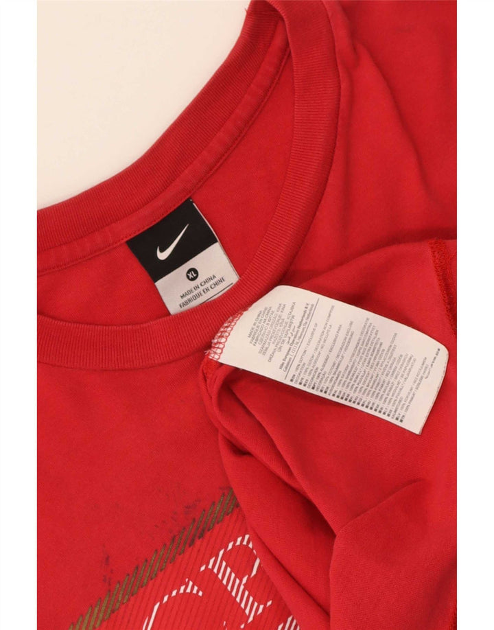 T-shirt grafica da uomo Nike Top XL in cotone rosso