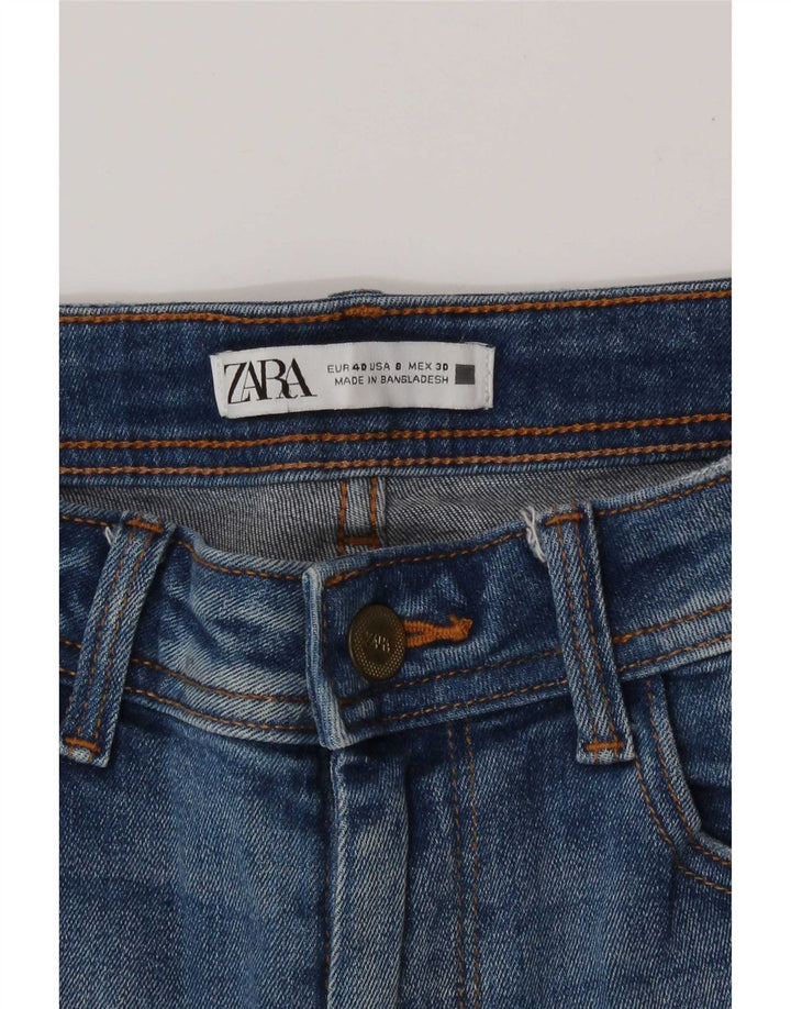 Jeans slim invecchiati Zara da donna EU 40 medi W30 L27 blu
